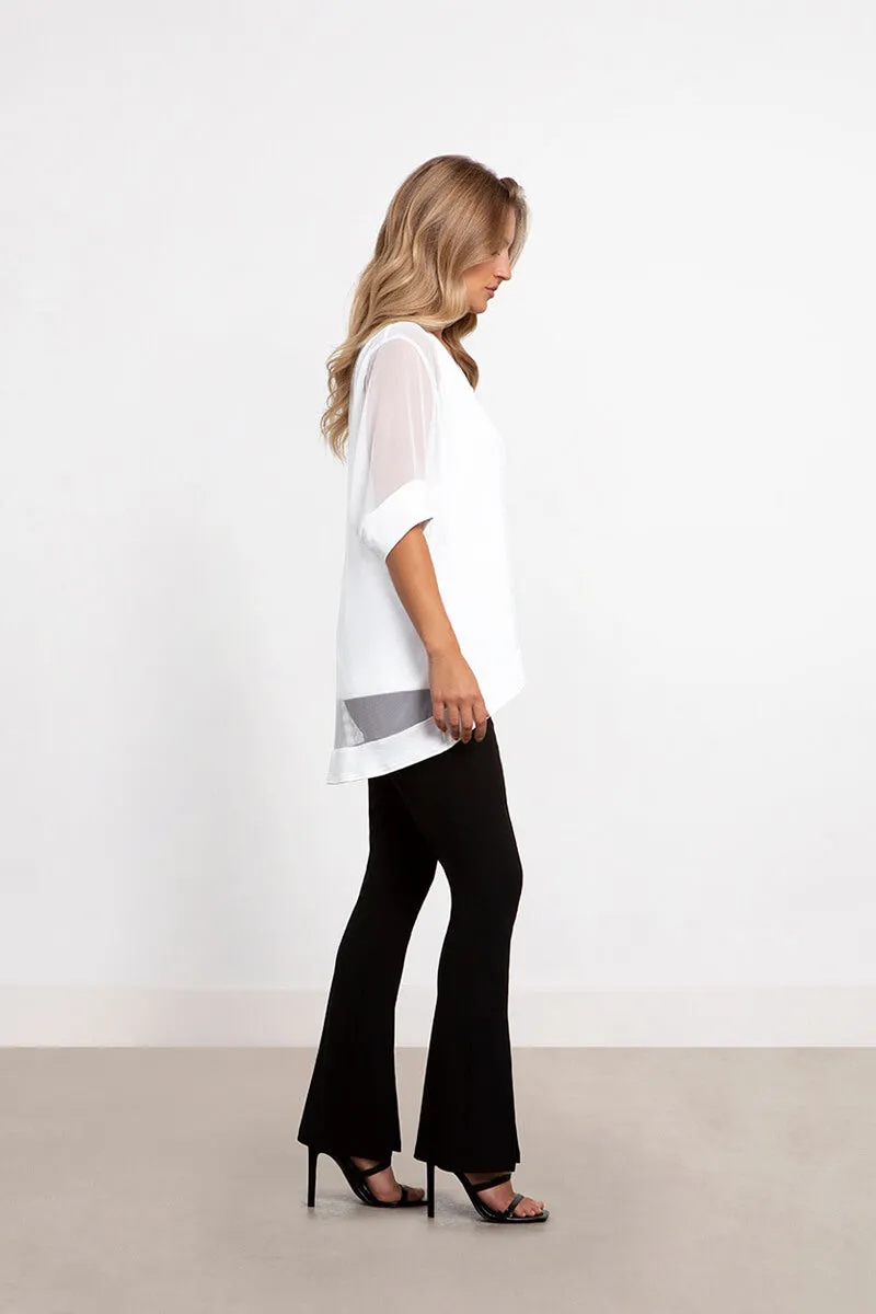 Mesh Boxy Tunic | White