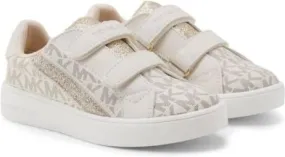 Michael Kors Kids glitter-detailing monogram-print sneakers Neutrals