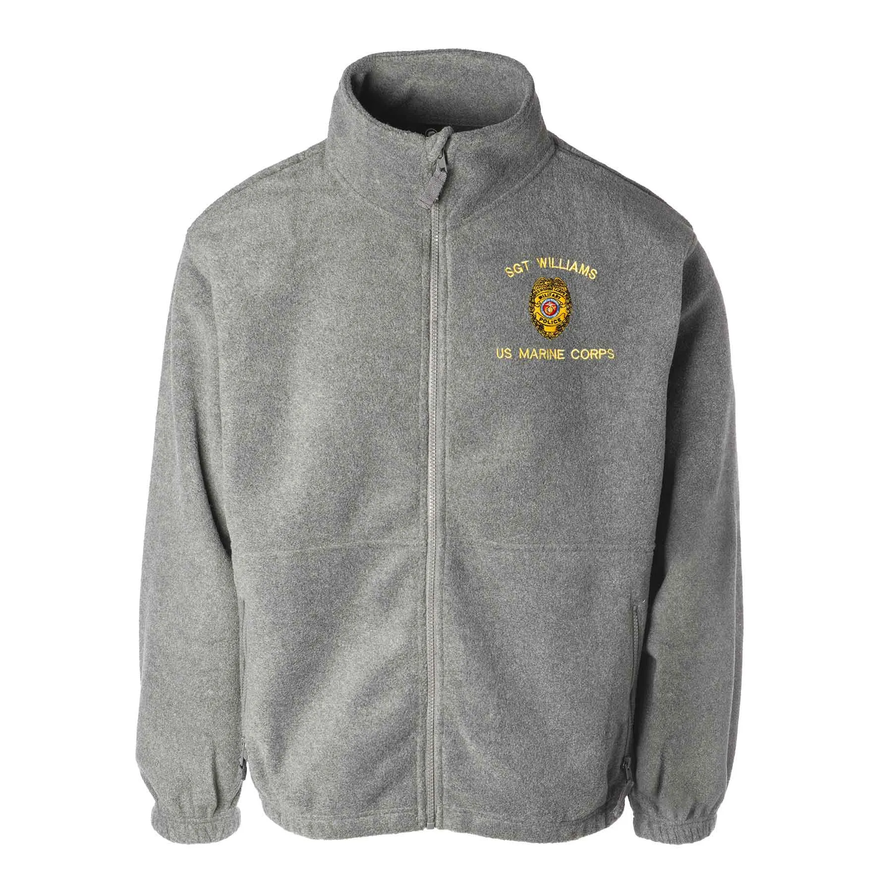 Military Police Badge Embroidered Fleece Full Zip