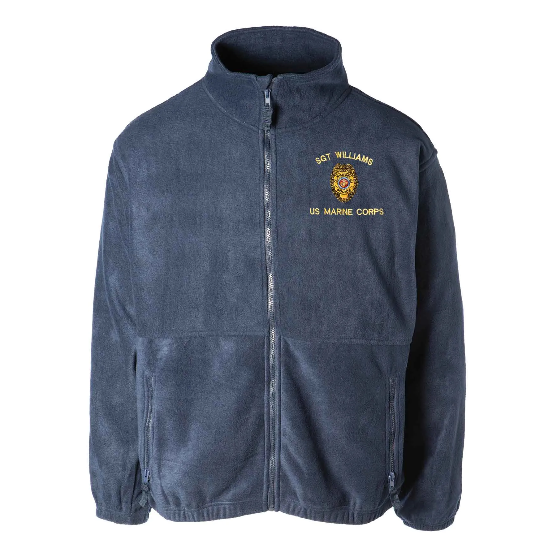 Military Police Badge Embroidered Fleece Full Zip