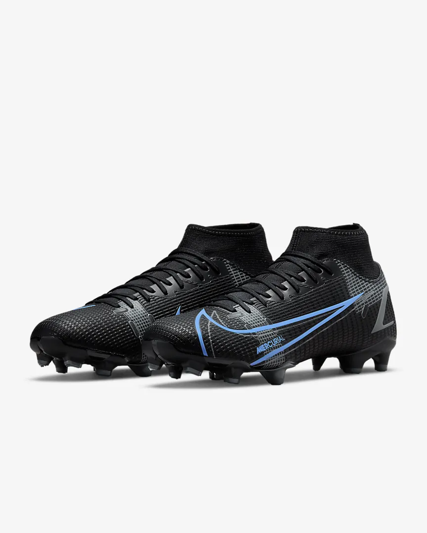 NIKE MERCURIAL SUPERFLY 8 ACADEMY FG/MG - BLACK/BLACK-IRON GREY