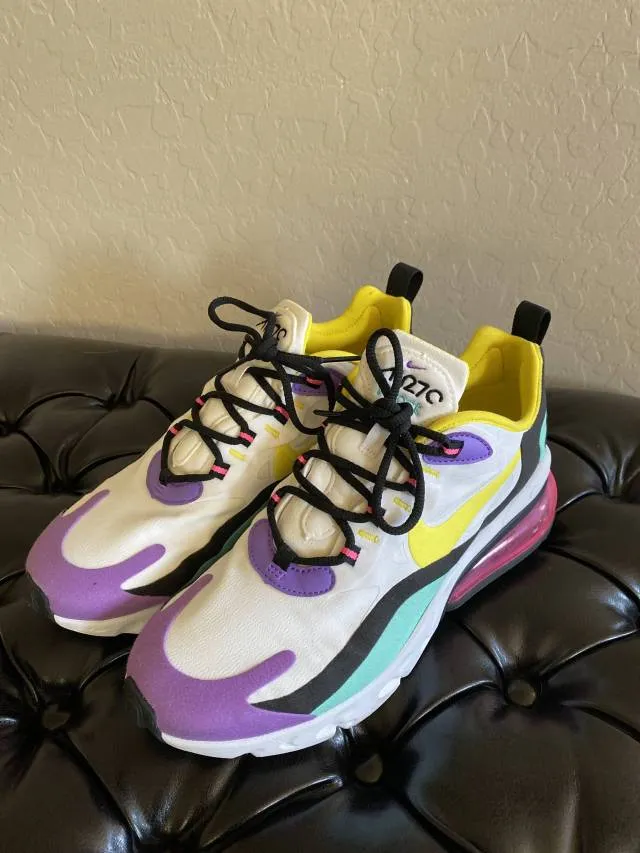 Nike WMNS Air Max 270 React White Dynamic Yellow Black