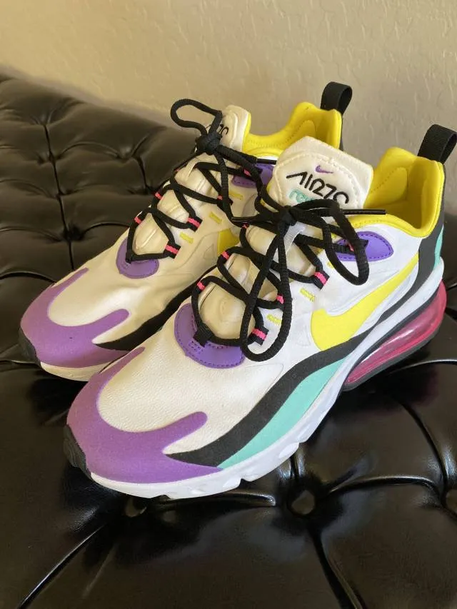 Nike WMNS Air Max 270 React White Dynamic Yellow Black