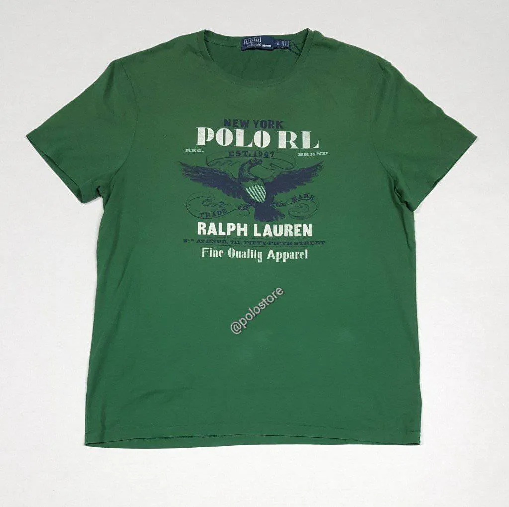 Nwt Polo Ralph Lauren Green New York Polo RL Custom Slim Fit Tee