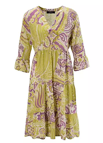 Paisley Print V-Neck Tunic Dress by Aniston | Look Again