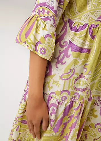 Paisley Print V-Neck Tunic Dress by Aniston | Look Again