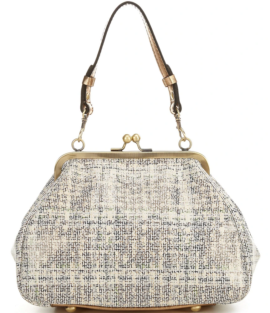 Patricia Nash Annie Herringbone Tweed Leather Clutch