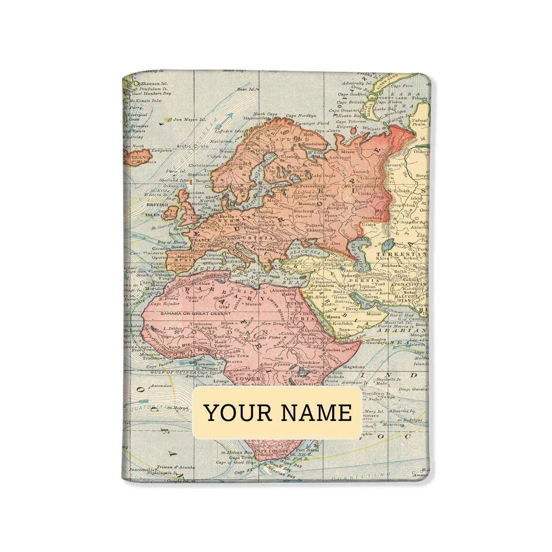 Personalised Passport Cover Luggage Tag Set - Map