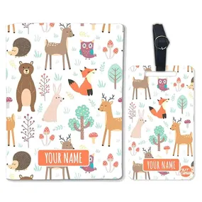 Personalized Children Passport Cover Luggage Tag Set -Cute Animal