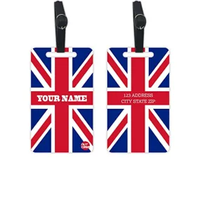 Personalized Designer Luggage Travel Baggage Tags - Union Jack