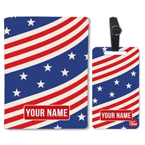 Personalized Passport Cover Luggage Tag Set - USA Star