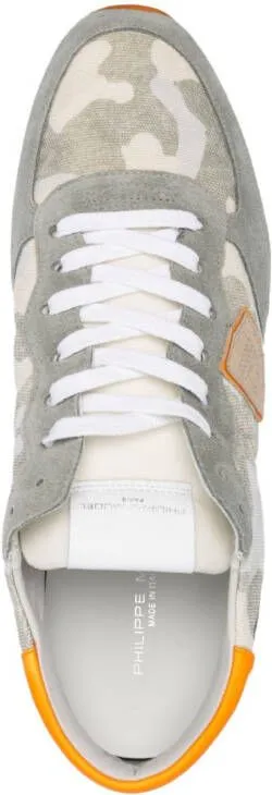 Philippe Model Paris camouflage-panel low-top sneakers Grey