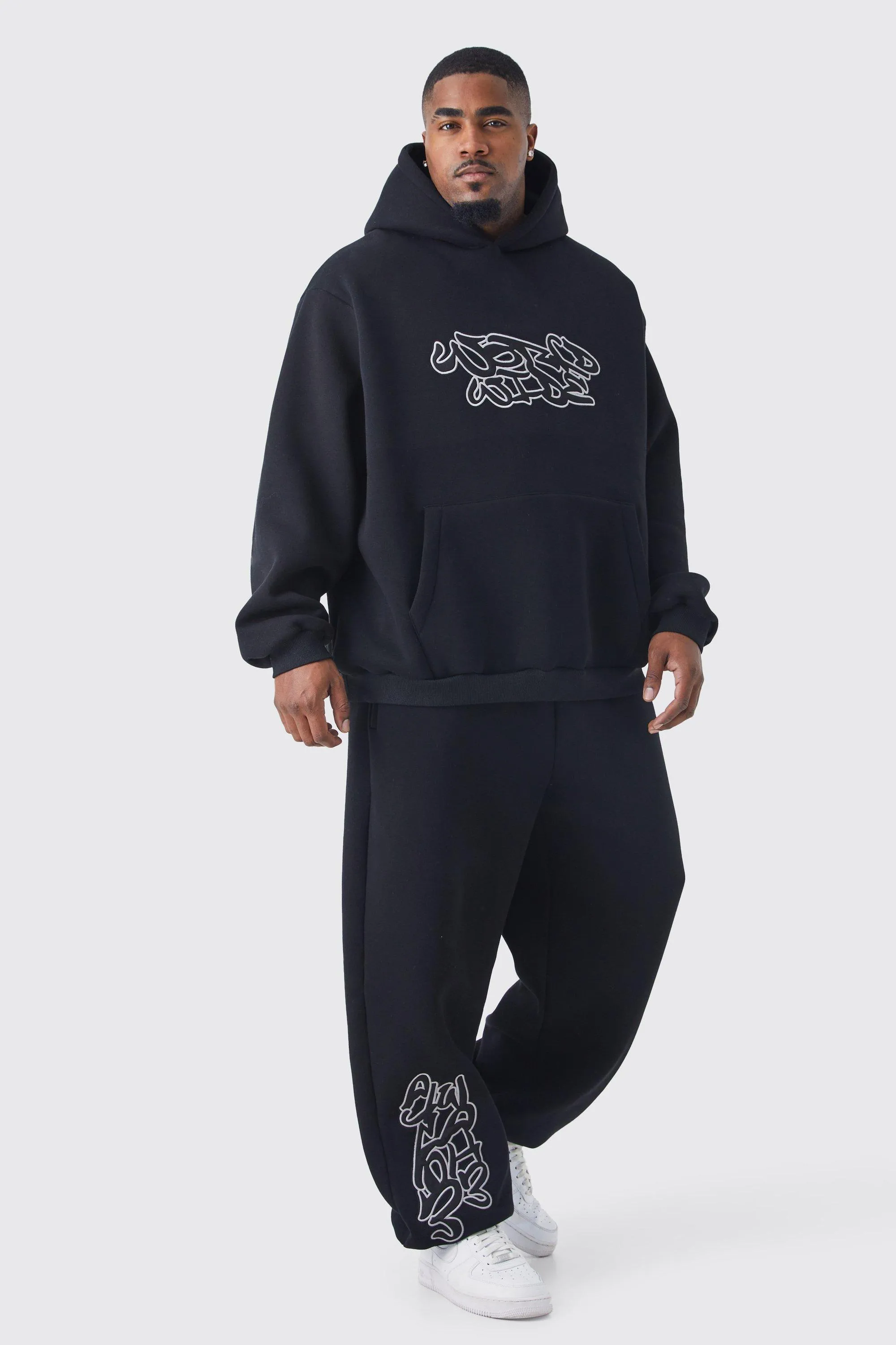 Plus Worldwide Graffiti Oversized Tracksuit