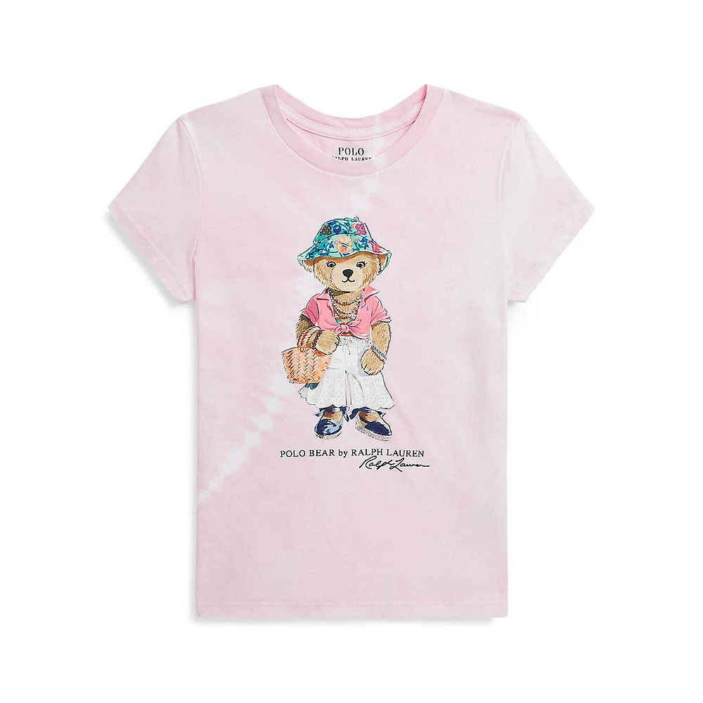 Polo Ralph Lauren Girl's Polo Bear Tie-Dye Cotton Jersey T-Shirt