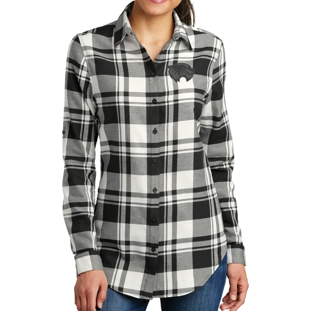 Port Authority Ladies Plaid Flannel Tunic- Mascot 2 Tone