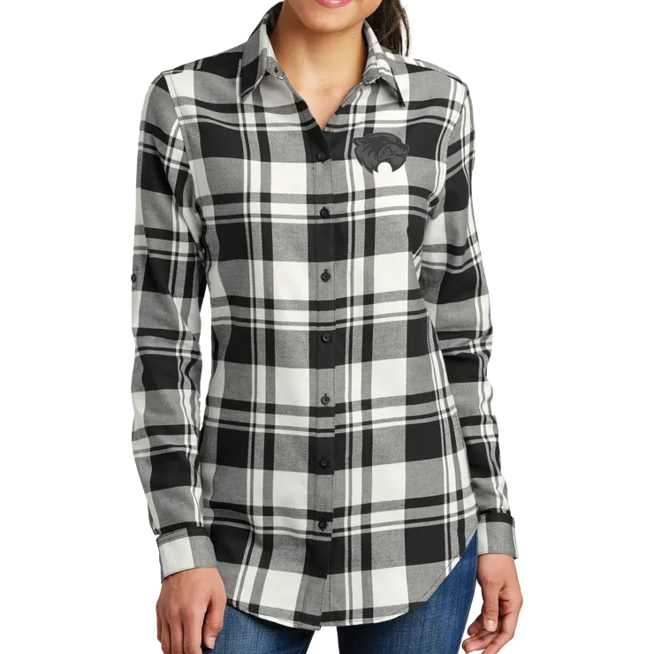 Port Authority Ladies Plaid Flannel Tunic- Mascot 2 Tone