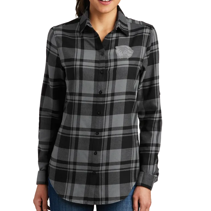 Port Authority Ladies Plaid Flannel Tunic- Mascot 2 Tone