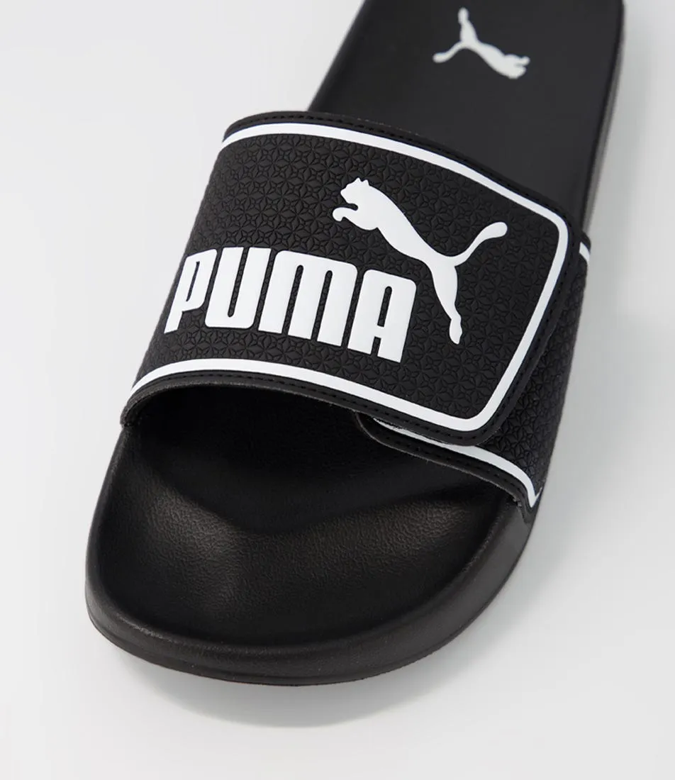 PUMA Leadcat 2.0 V Black White Leather Slides