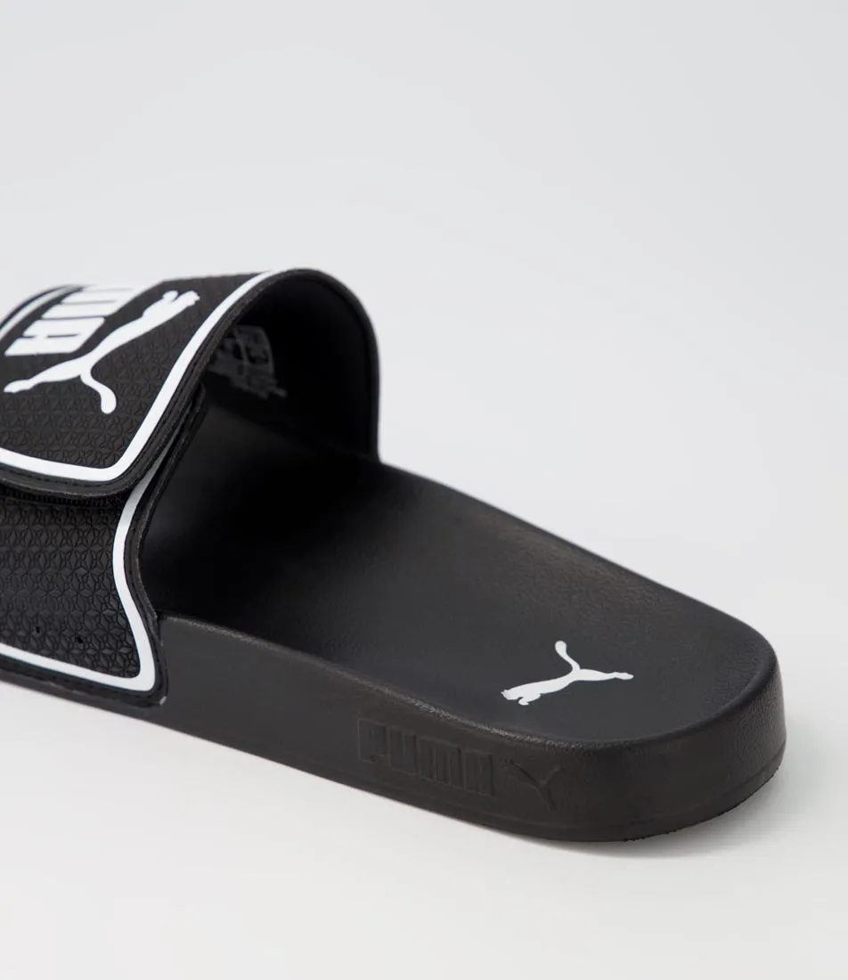 PUMA Leadcat 2.0 V Black White Leather Slides