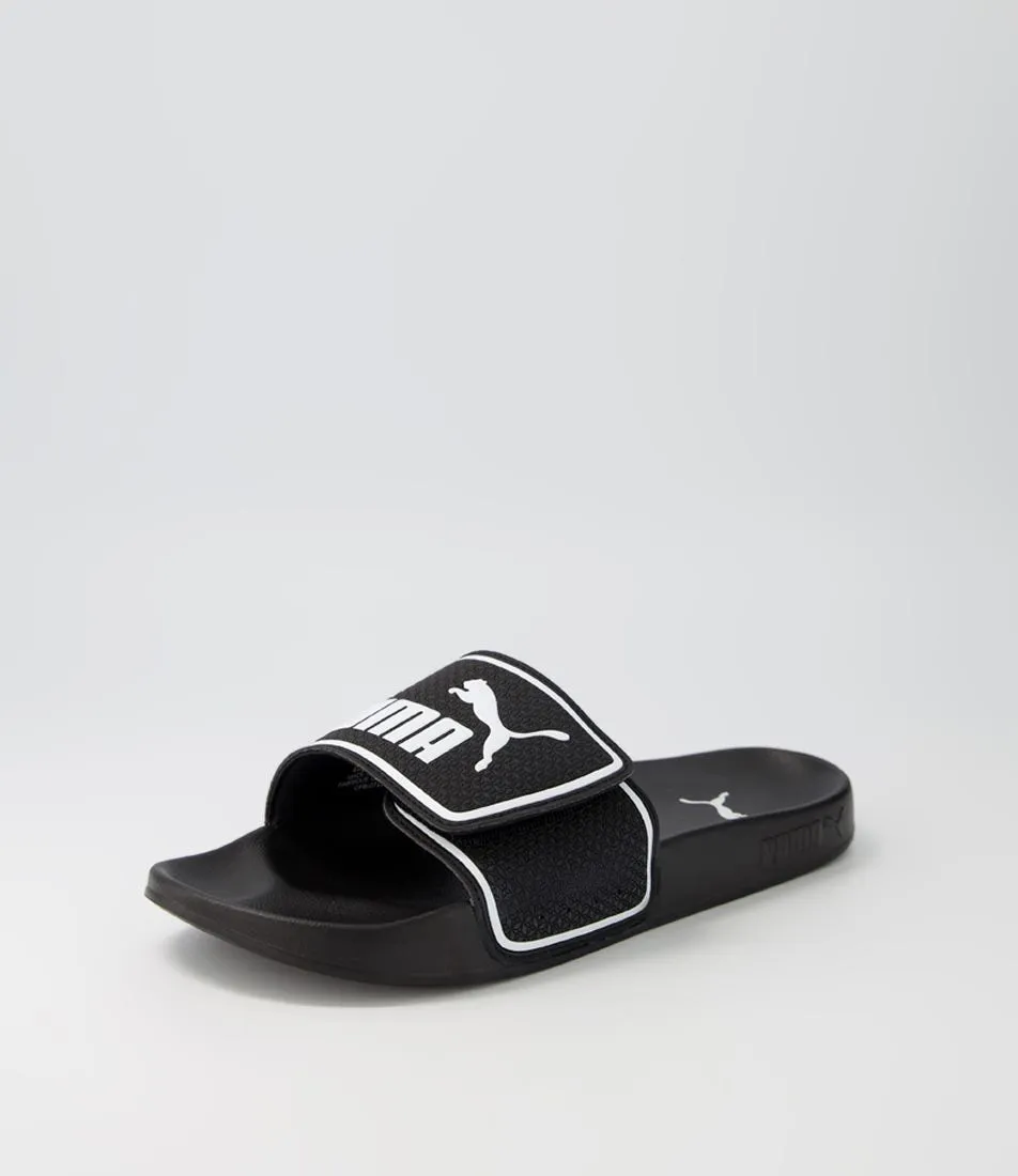 PUMA Leadcat 2.0 V Black White Leather Slides