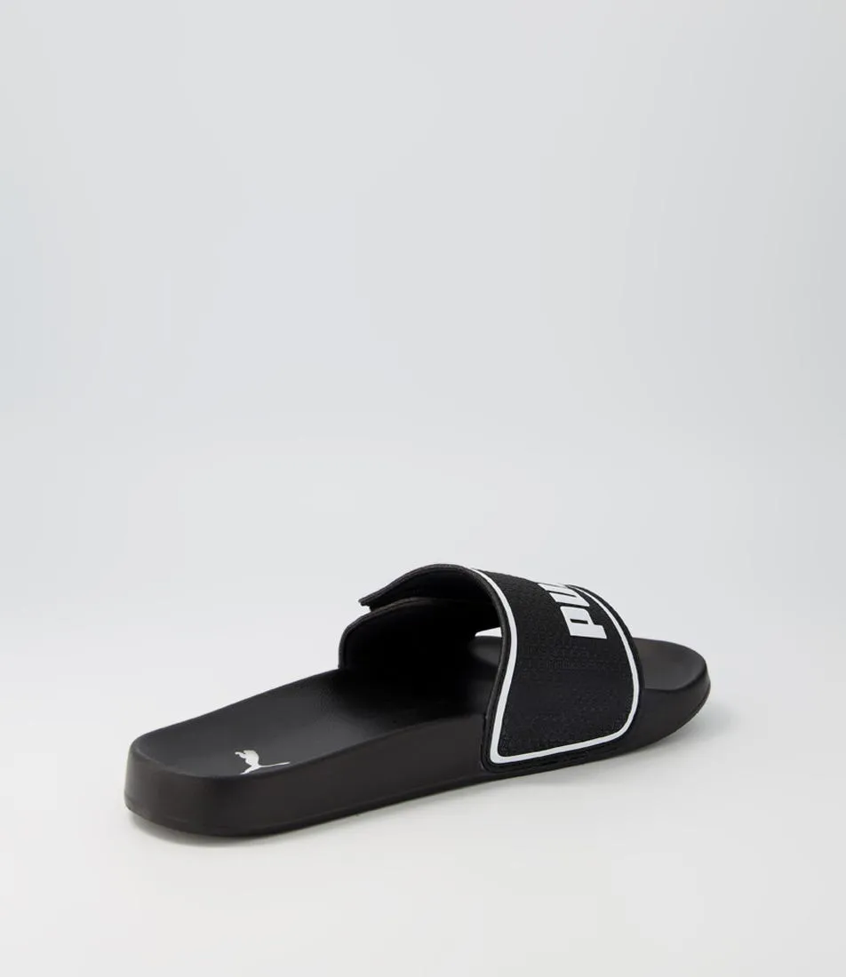 PUMA Leadcat 2.0 V Black White Leather Slides