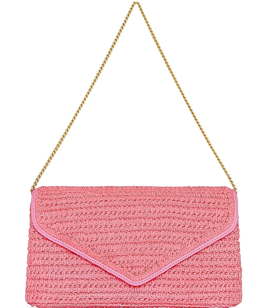 REBECCA MINKOFF Straw Envelope Clutch