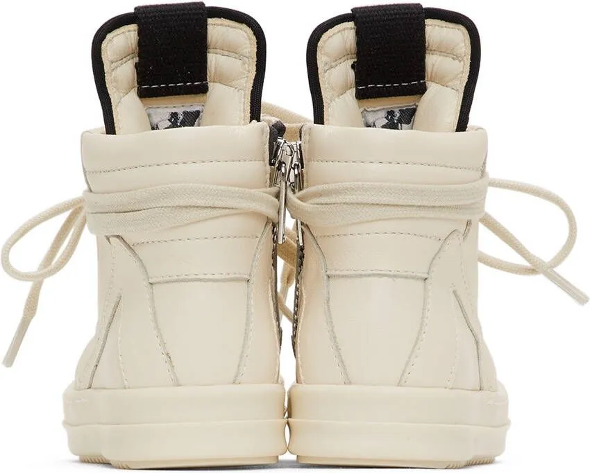 Rick Owens Baby Off-White Geobasket High Sneakers