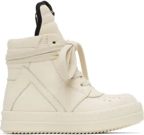 Rick Owens Baby Off-White Geobasket High Sneakers