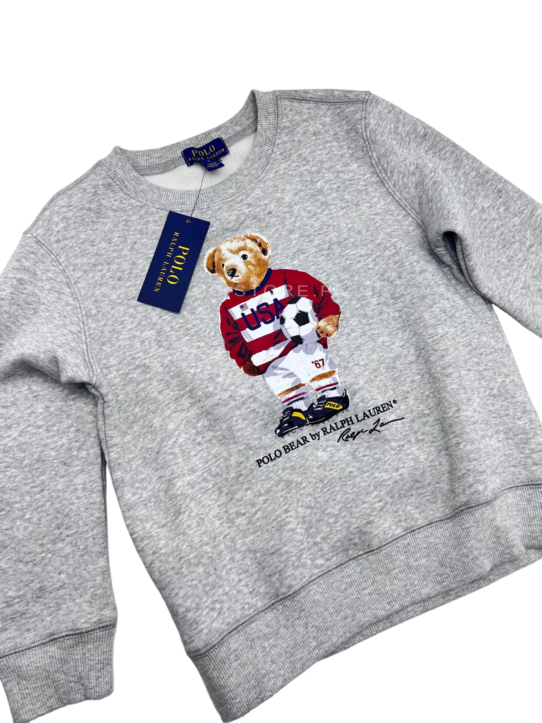 RL Polo Bear Kids Fleece Grey Sweatshirt