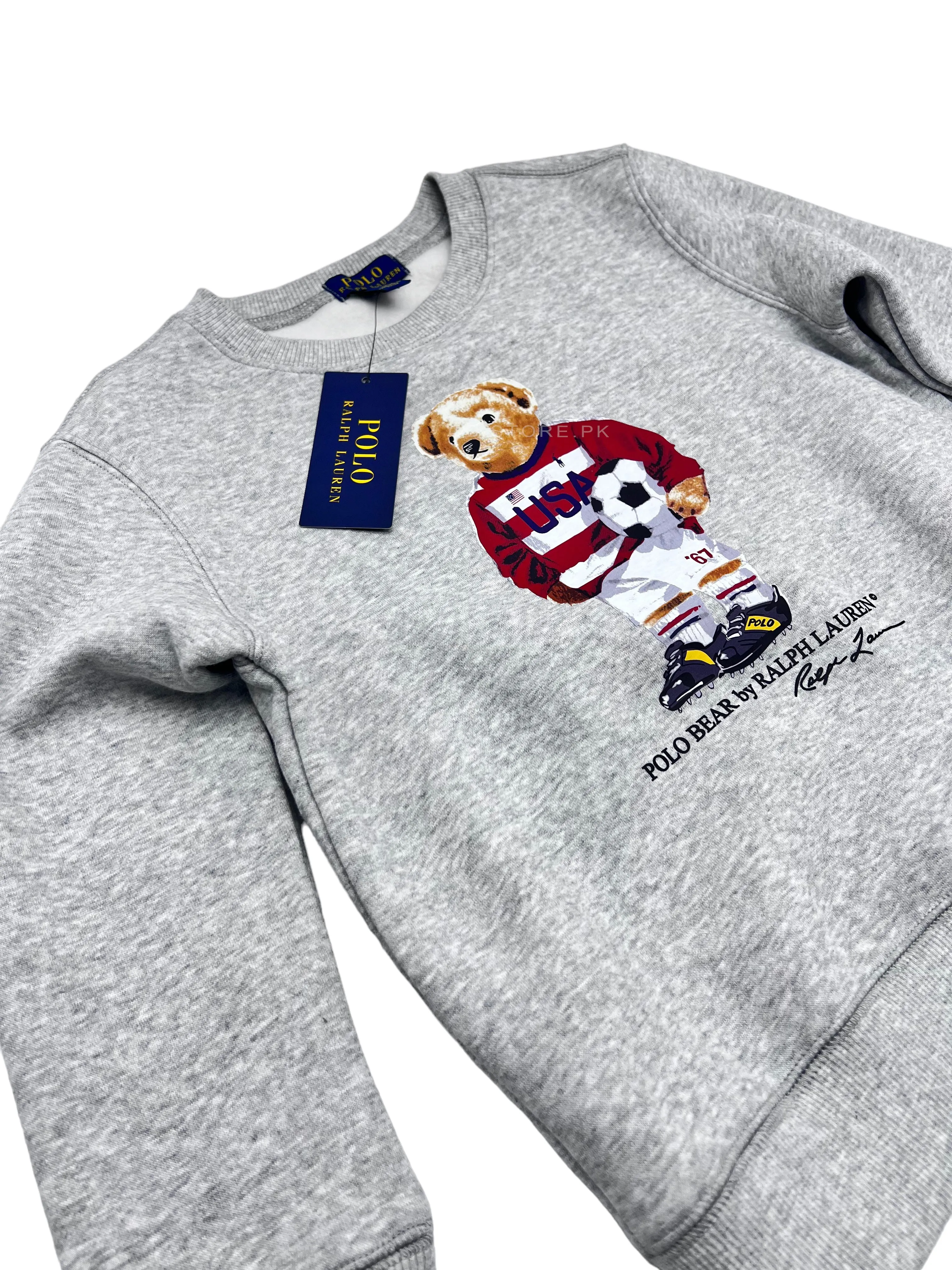 RL Polo Bear Kids Fleece Grey Sweatshirt