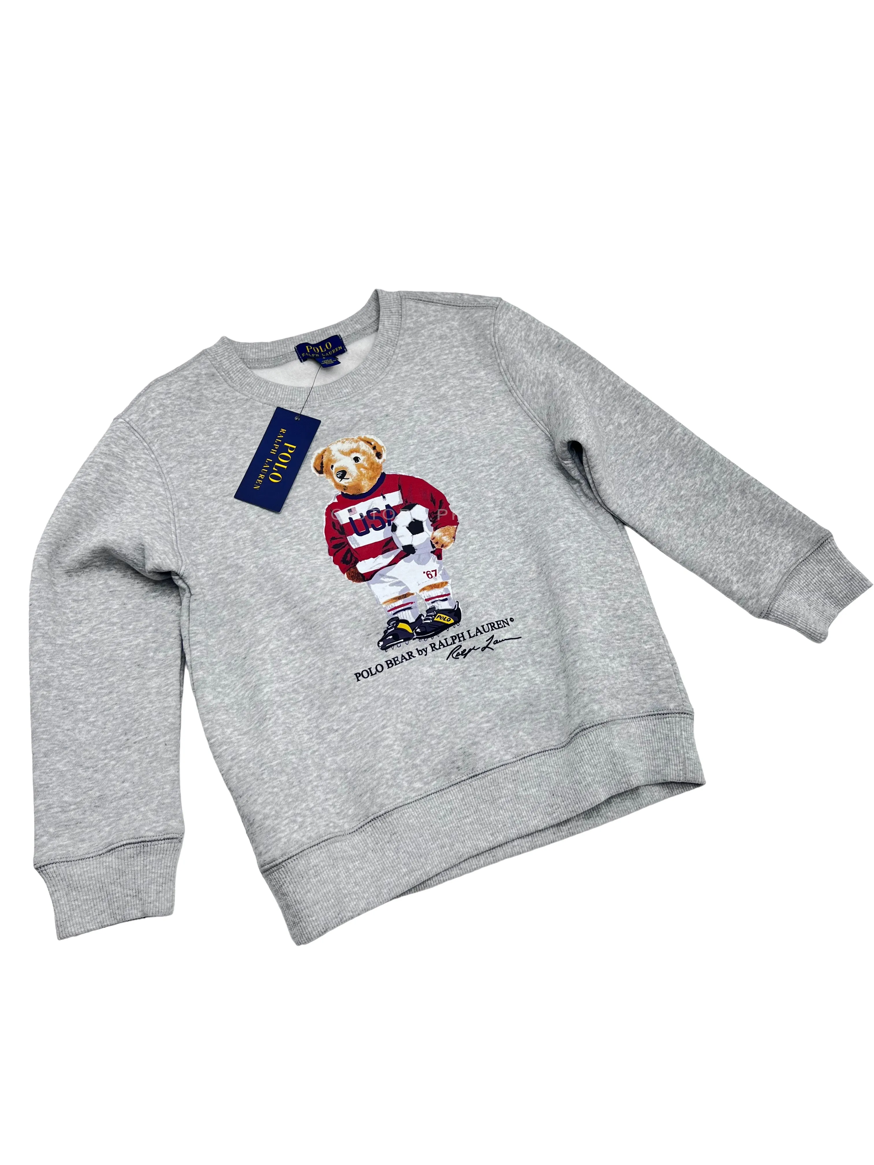 RL Polo Bear Kids Fleece Grey Sweatshirt