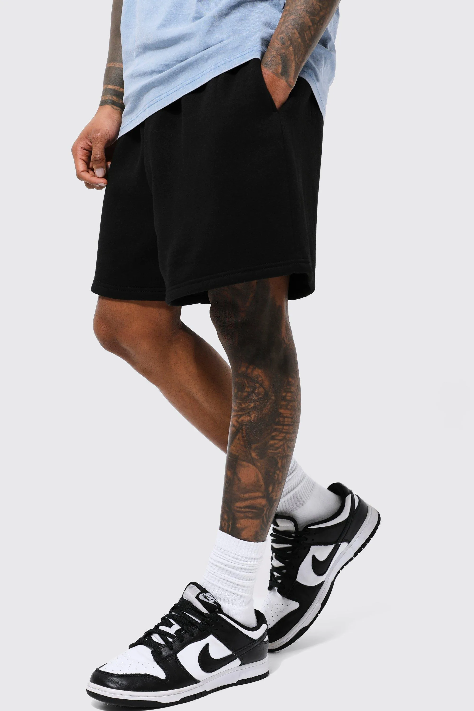 Short Oversized Drop Crotch Jersey Short | boohooMAN UK