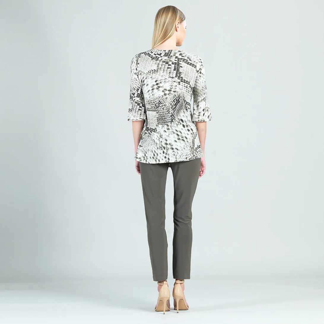 Side Gathered Drape Hem Tunic - Python Print - Final Sale!