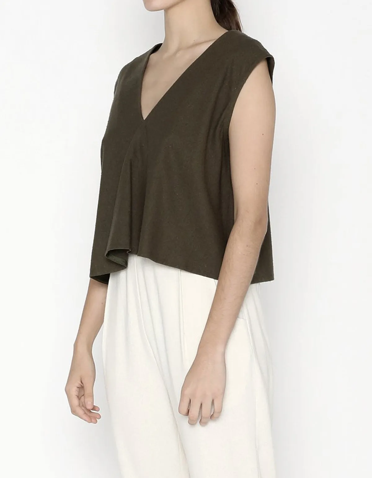 SIGNATURE RAW SILK REVERSIBLE TANK