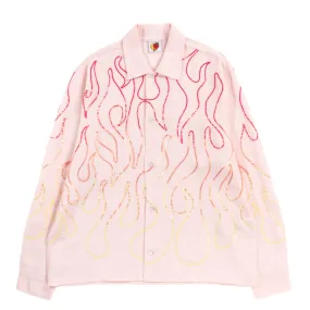 SKY HIGH FARM WORKWEAR FLAME EMBROIDERED SHIRT PINK