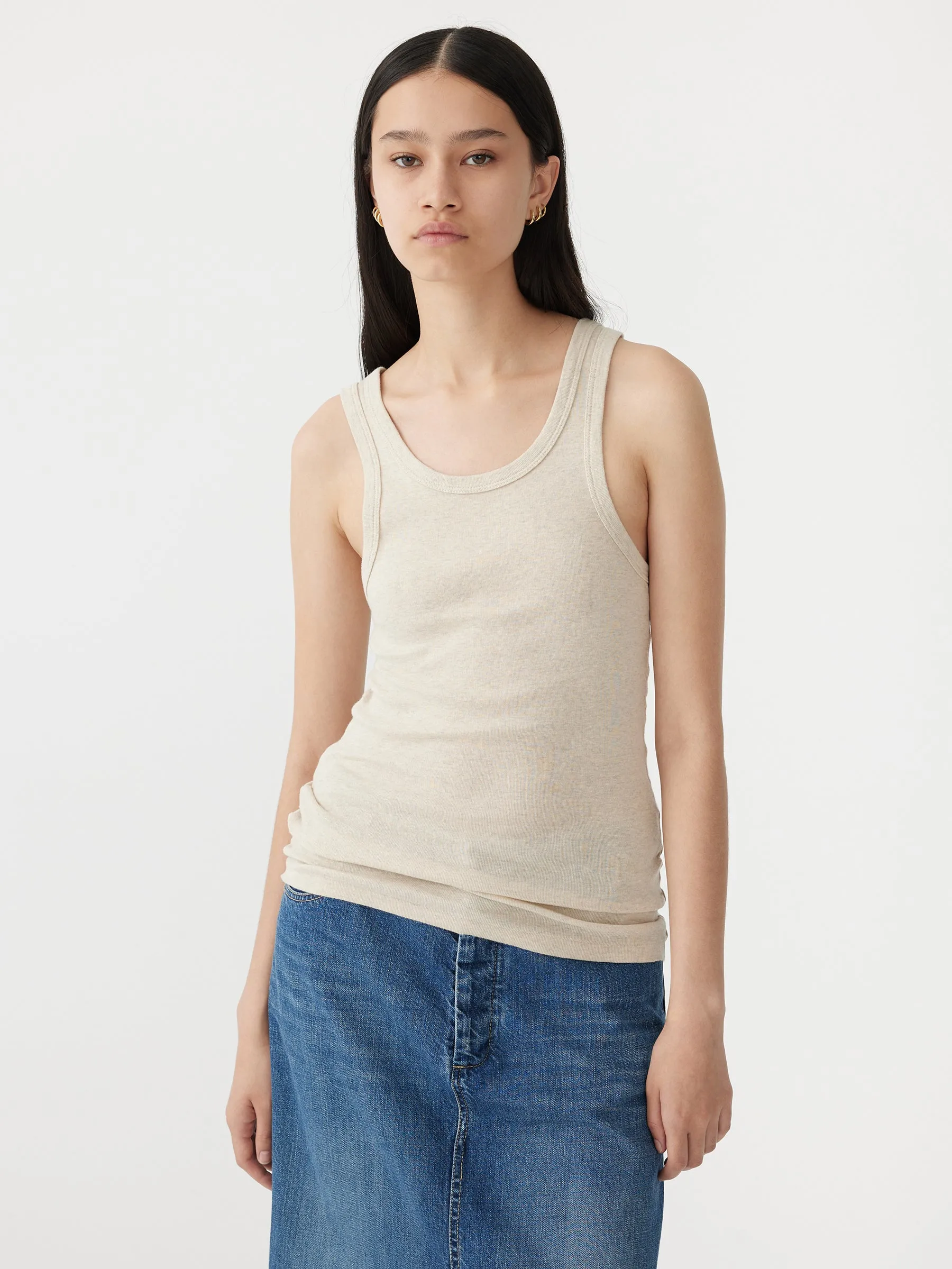 slim superfine rib tank