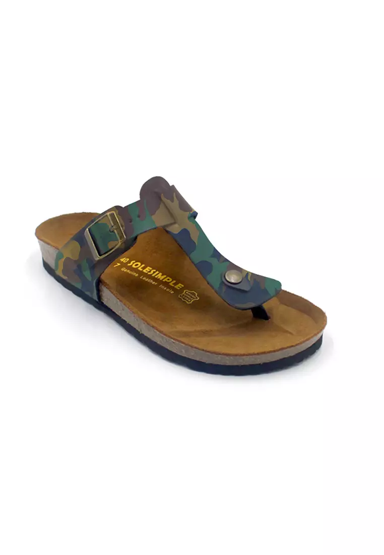 SoleSimple Copenhagen - Camouflage Leather Sandals & Flip Flops