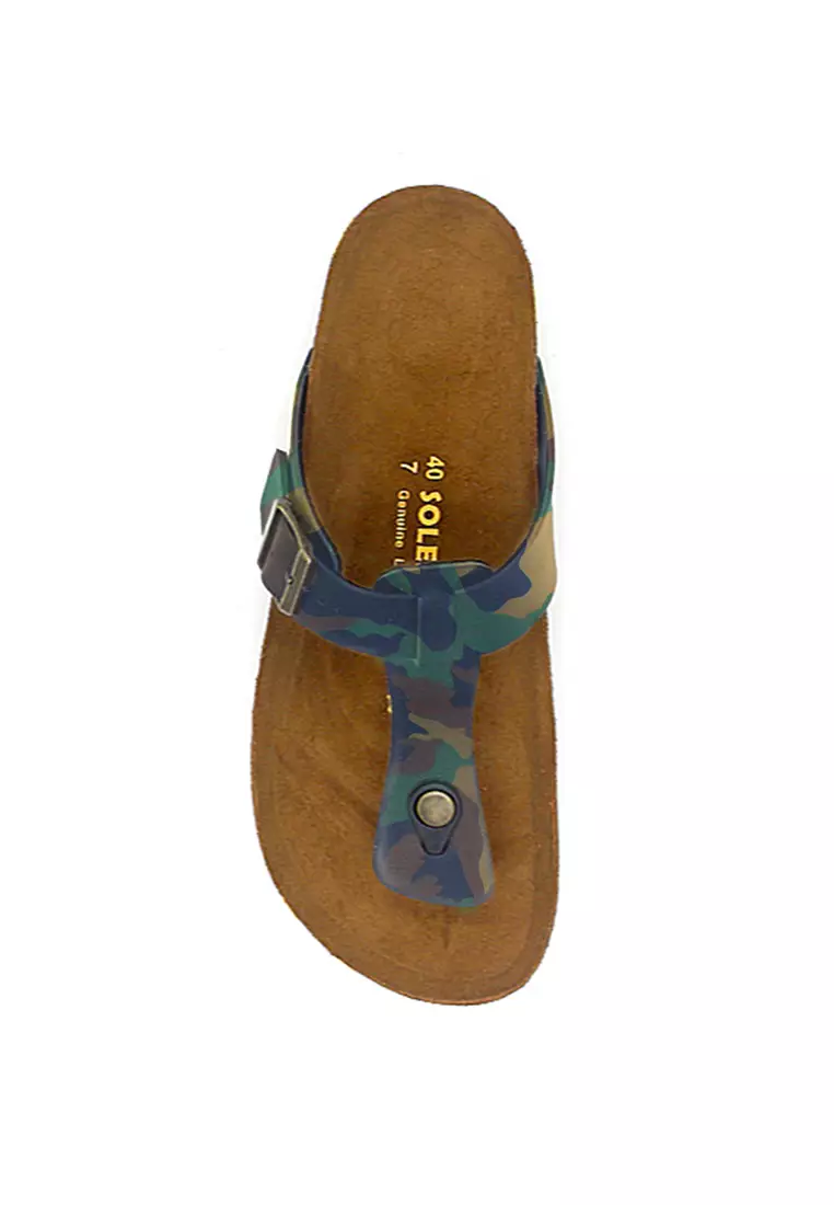 SoleSimple Copenhagen - Camouflage Leather Sandals & Flip Flops