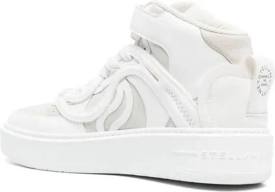 Stella McCartney logo patch faux leather sneakers White