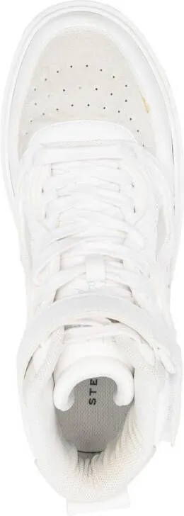 Stella McCartney logo patch faux leather sneakers White