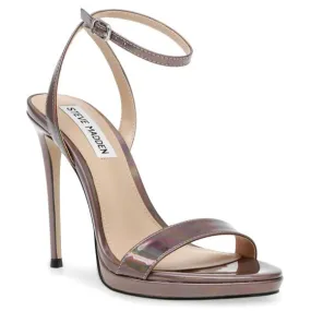 Steve Madden Wordly Pewter Hologram Mirror PU Sandals