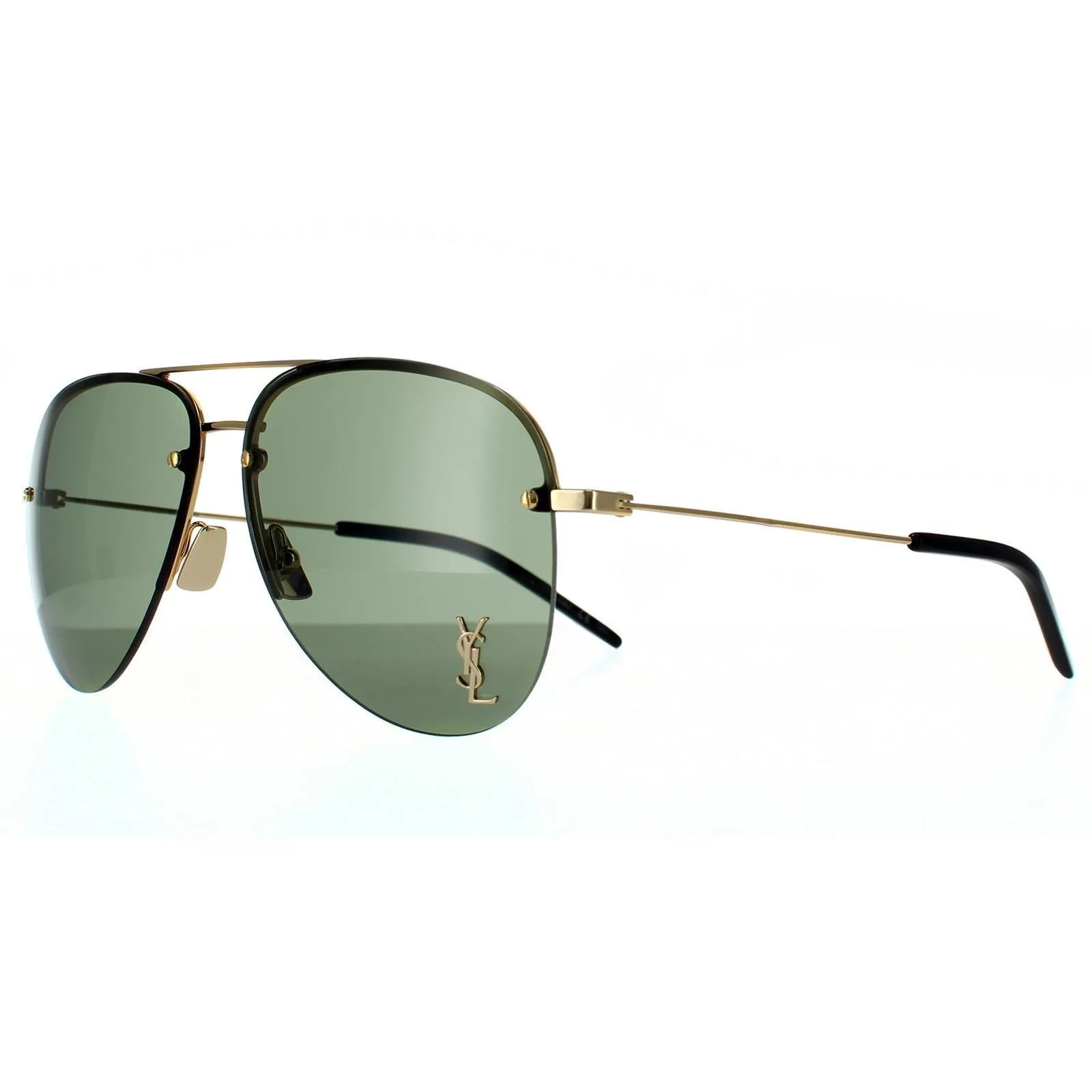 Sunglasses | Aviator Gold Green Sunglasses | Saint Laurent