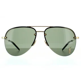 Sunglasses | Aviator Gold Green Sunglasses | Saint Laurent