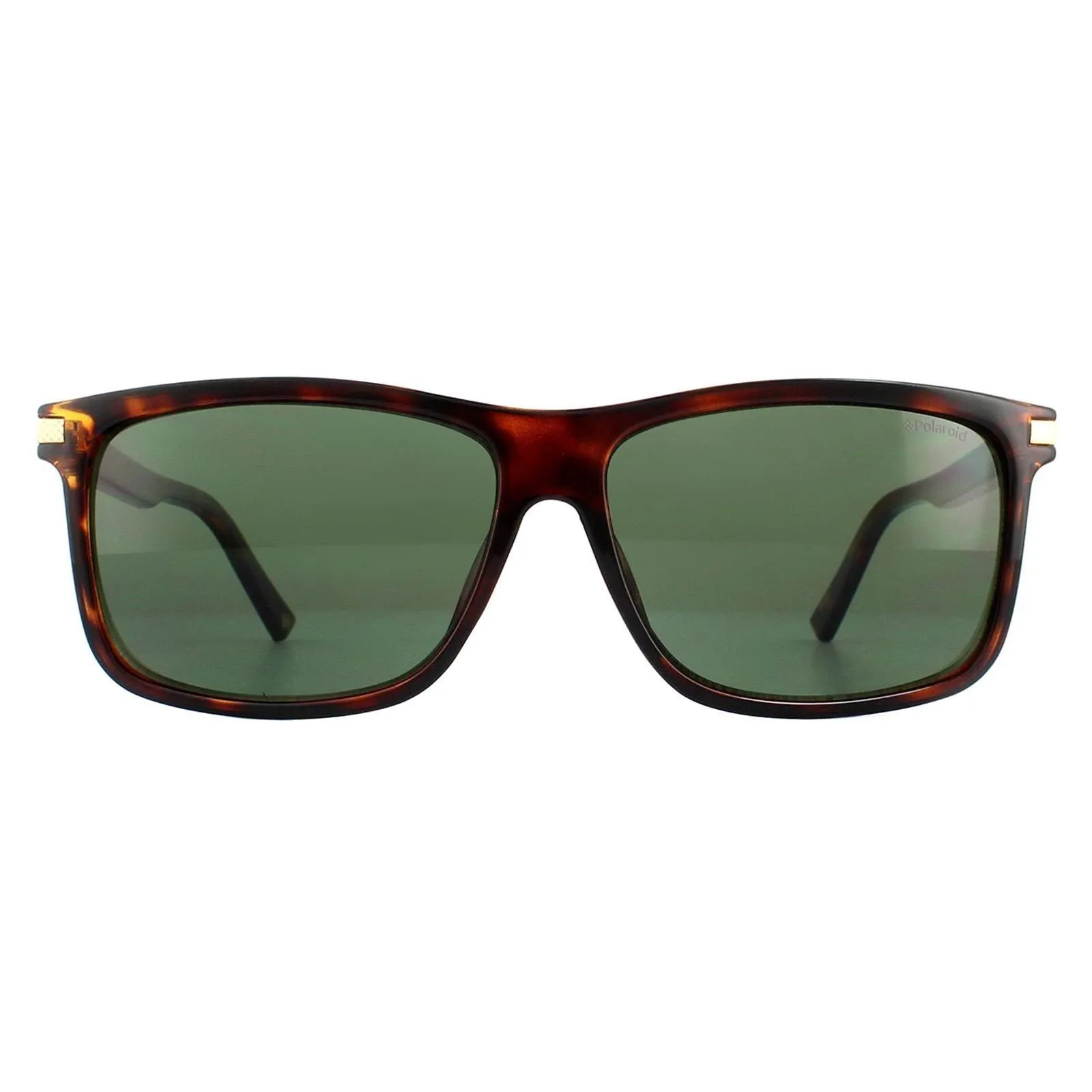 Sunglasses | Rectangle Dark Havana Green Polarized Sunglasses | Polaroid