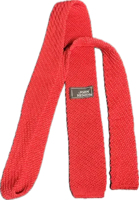 THE GENTLEMEN: Ray’s JOHN HENRY Red Knit Skinny Necktie