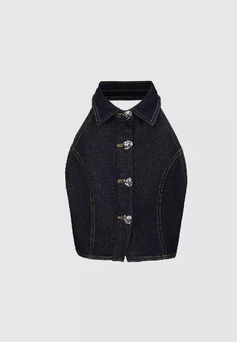 Urban Revivo Lapel Denim Vest