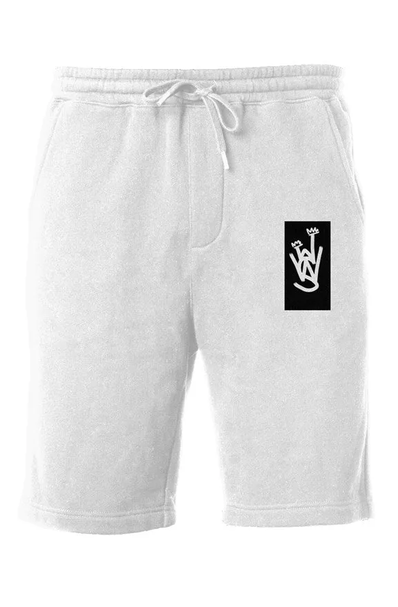 WhatWeSay Signature LOGO White Mid-Weight Fleece Shorts