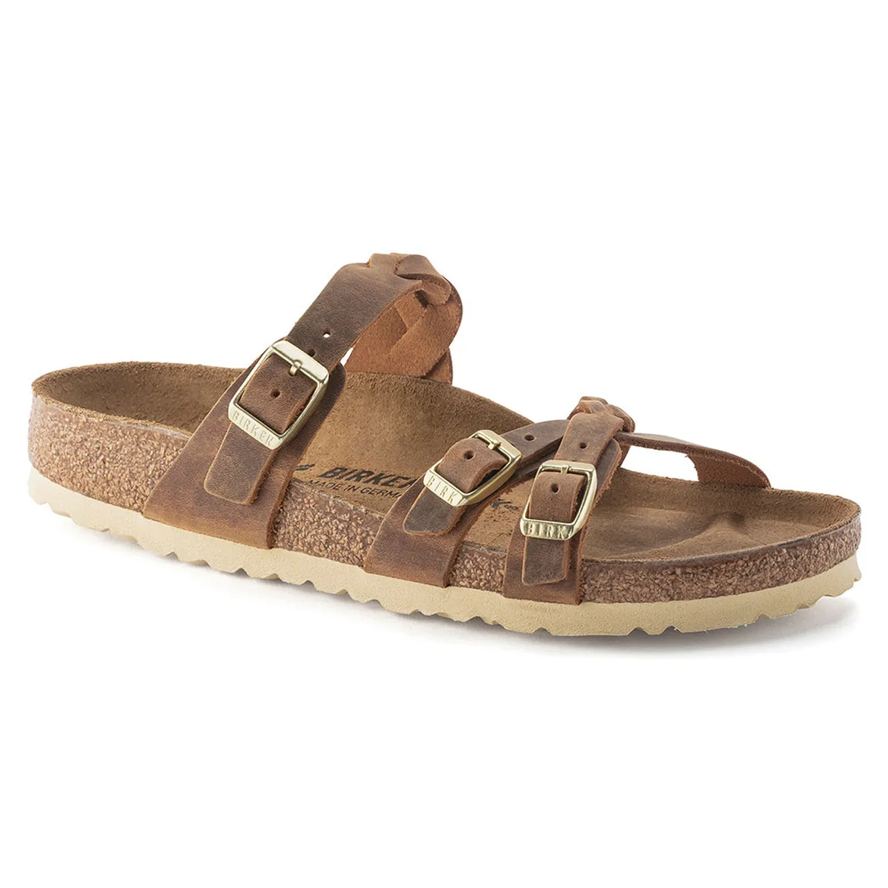 Women's Birkenstock Franca Braid Sandals - Cognac