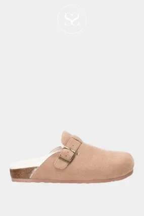 XTI 143240 BEIGE FAUX SUEDE CLOG SHOES