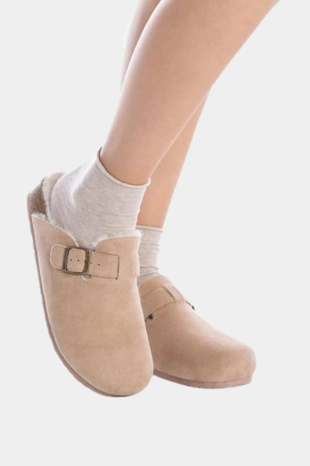 XTI 143240 BEIGE FAUX SUEDE CLOG SHOES